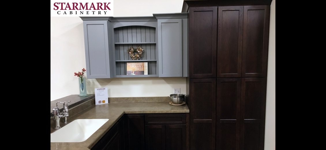 StarMark Cabinetry kitchen display at Waterloo HEP Sales/North Main Lumber, 0446 Waterloo Geneva Road