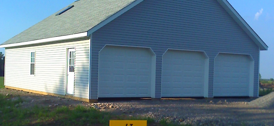 Pole barn-style 3-car garage